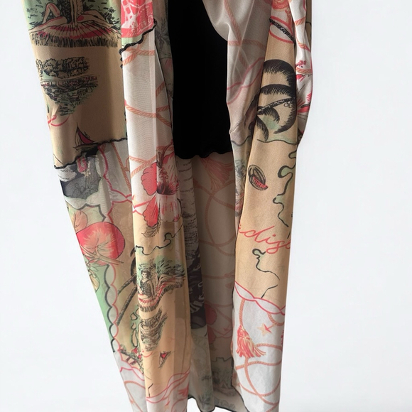 Urban Outfitters Map Print Cowl Neck Slip Midi Dress California Theme M - Picture 5 of 11